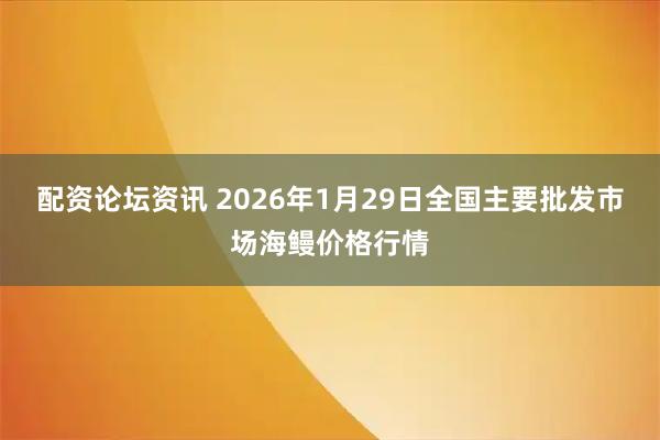 配资论坛资讯 2026年1月29日全国主要批发市场海鳗价格行情